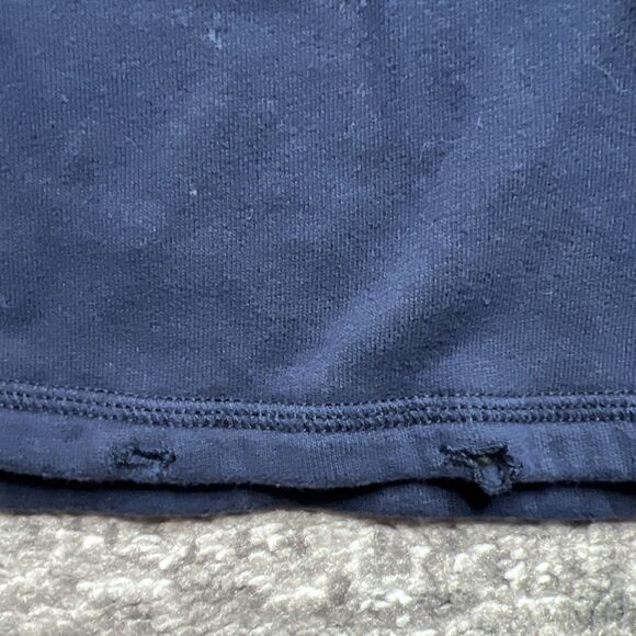 Abercrombie & Fitch Womens Logo Spell Out Cropped Hoodie Large Navy Blue READ - Picture 7 of 9